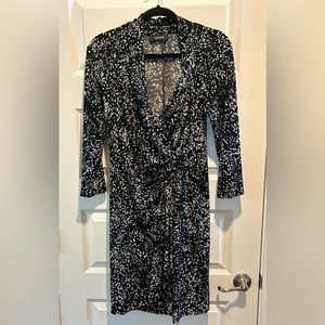 Karen Kane 3/4 Sleeve Cascade Wrap Dress, Size Large, Print Patern